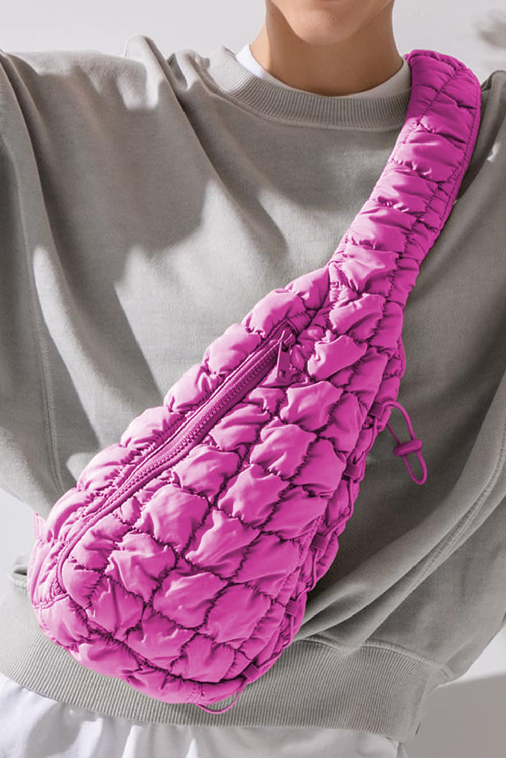 Grapefruit Orange Marshmallow Quilted Drawstring Decor Sling Bag