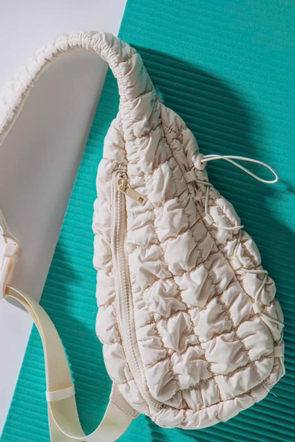 Grapefruit Orange Marshmallow Quilted Drawstring Decor Sling Bag