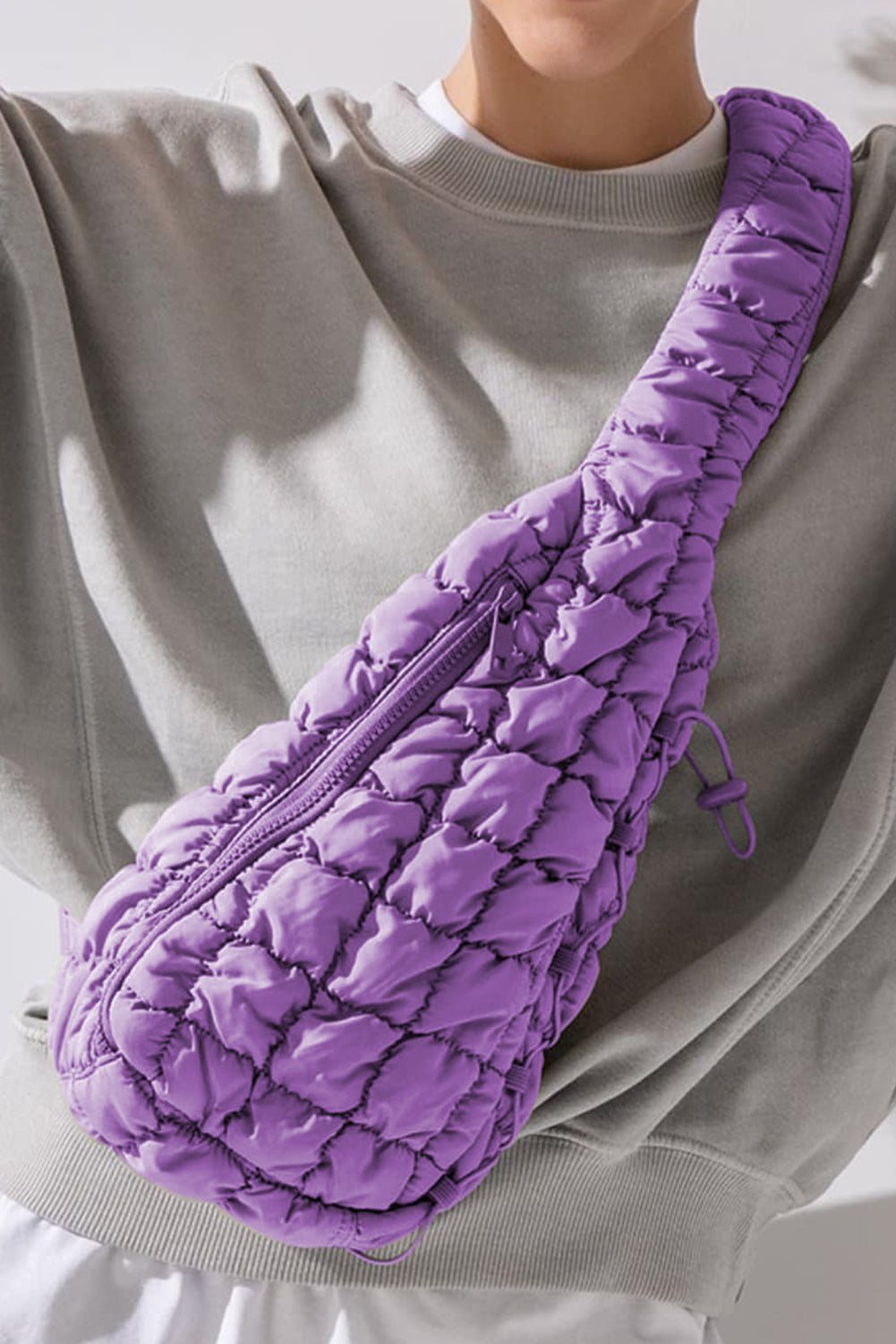 Grapefruit Orange Marshmallow Quilted Drawstring Decor Sling Bag