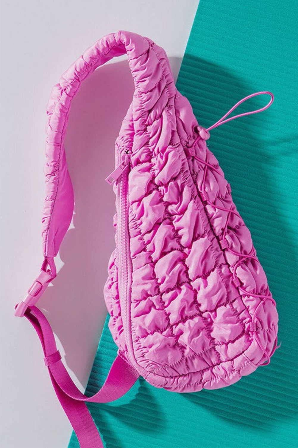 Grapefruit Orange Marshmallow Quilted Drawstring Decor Sling Bag