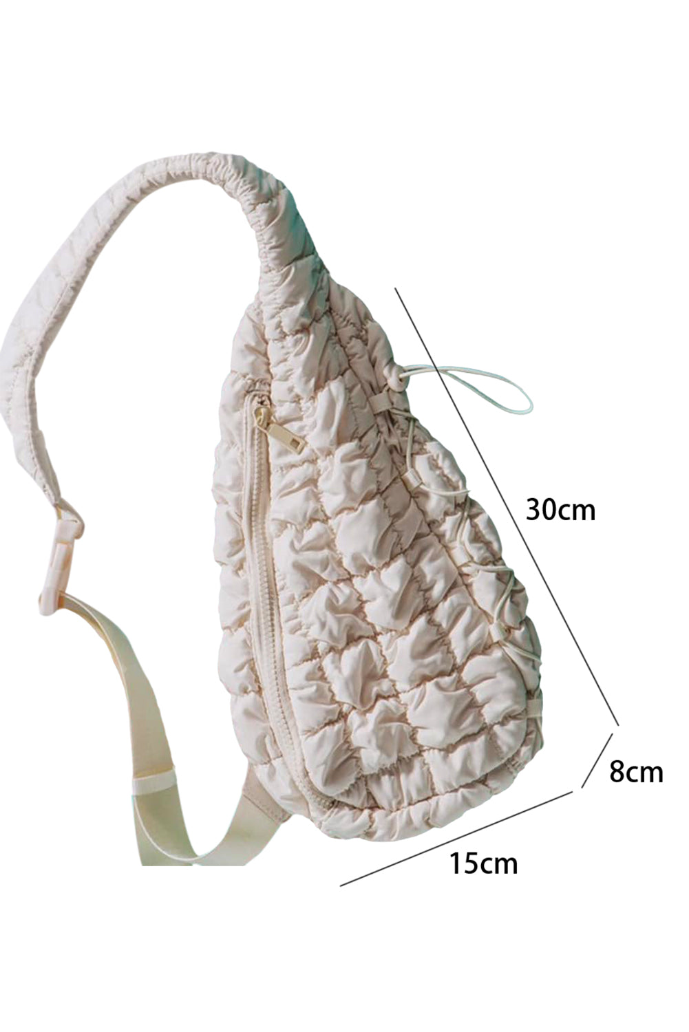 Grapefruit Orange Marshmallow Quilted Drawstring Decor Sling Bag