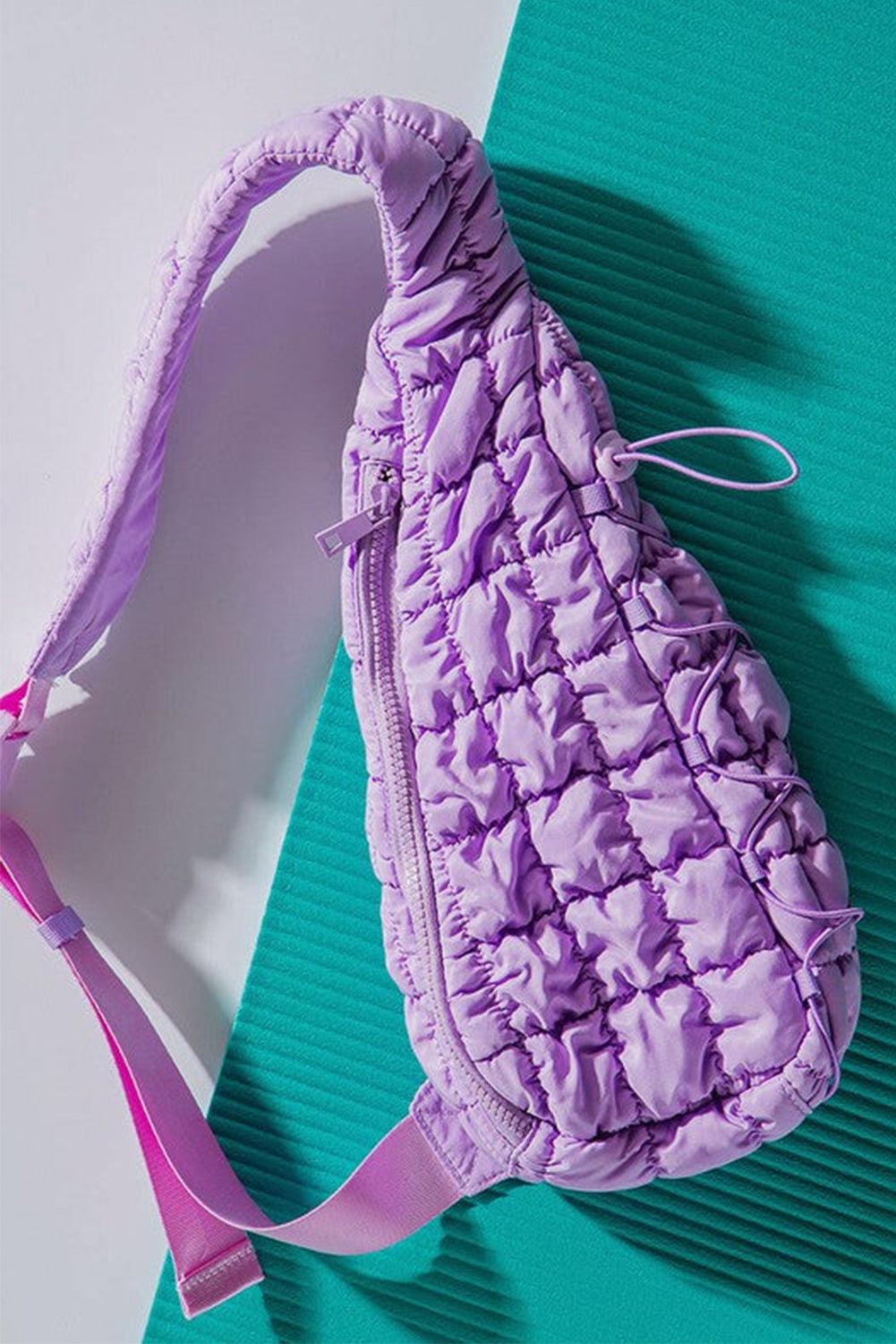 Grapefruit Orange Marshmallow Quilted Drawstring Decor Sling Bag