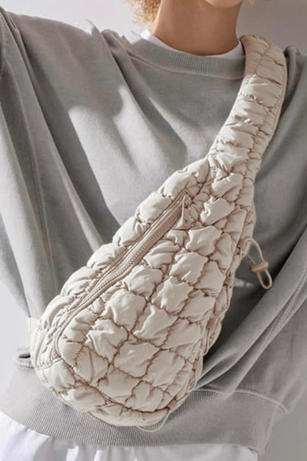 Grapefruit Orange Marshmallow Quilted Drawstring Decor Sling Bag