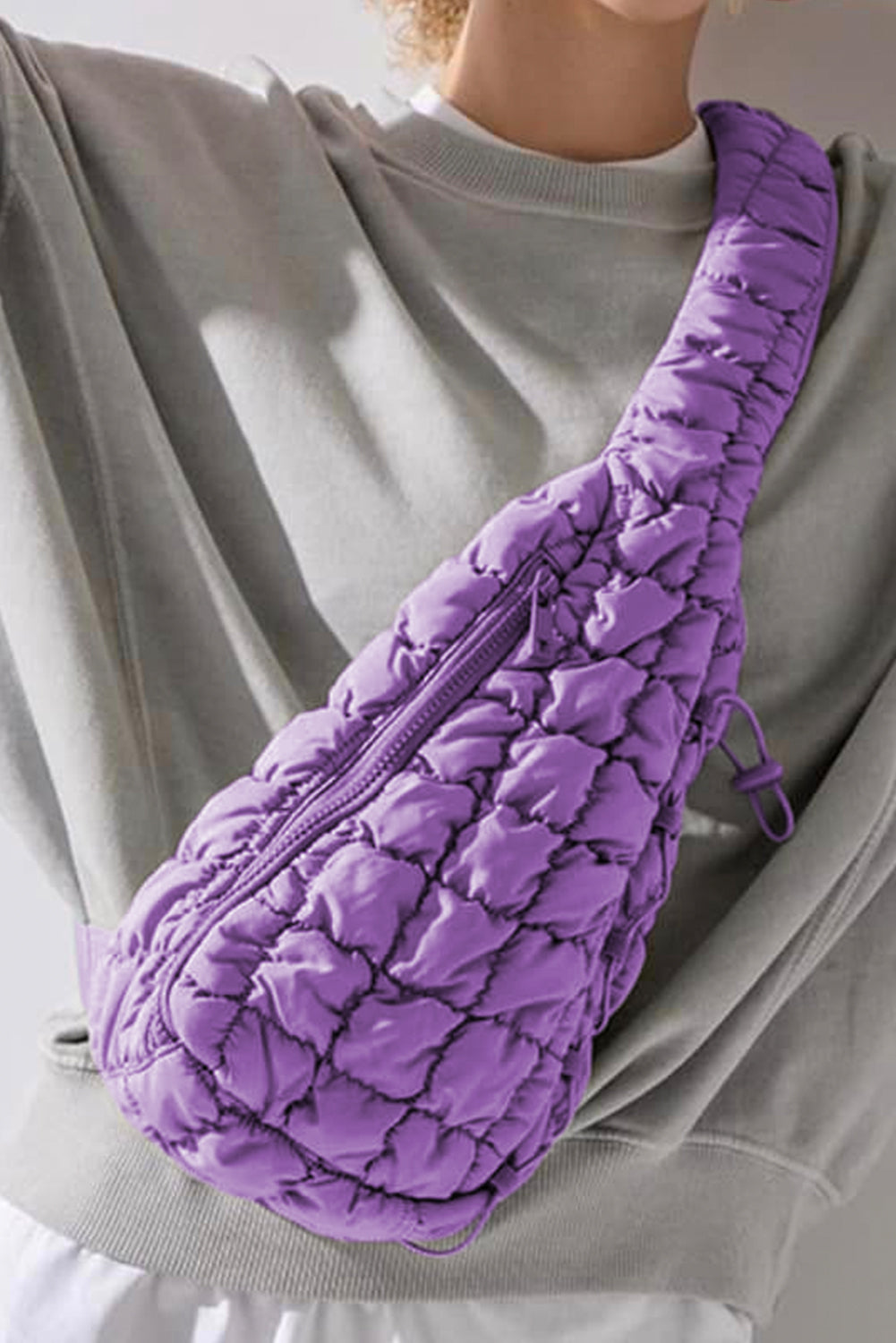 Grapefruit Orange Marshmallow Quilted Drawstring Decor Sling Bag