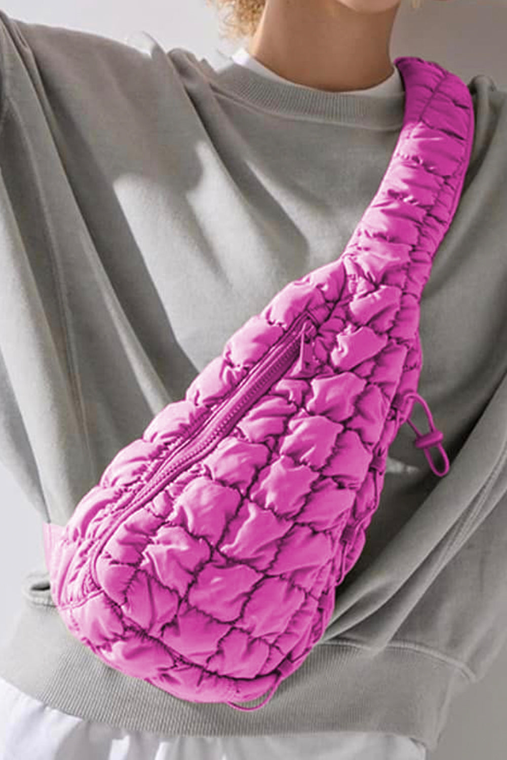Grapefruit Orange Marshmallow Quilted Drawstring Decor Sling Bag
