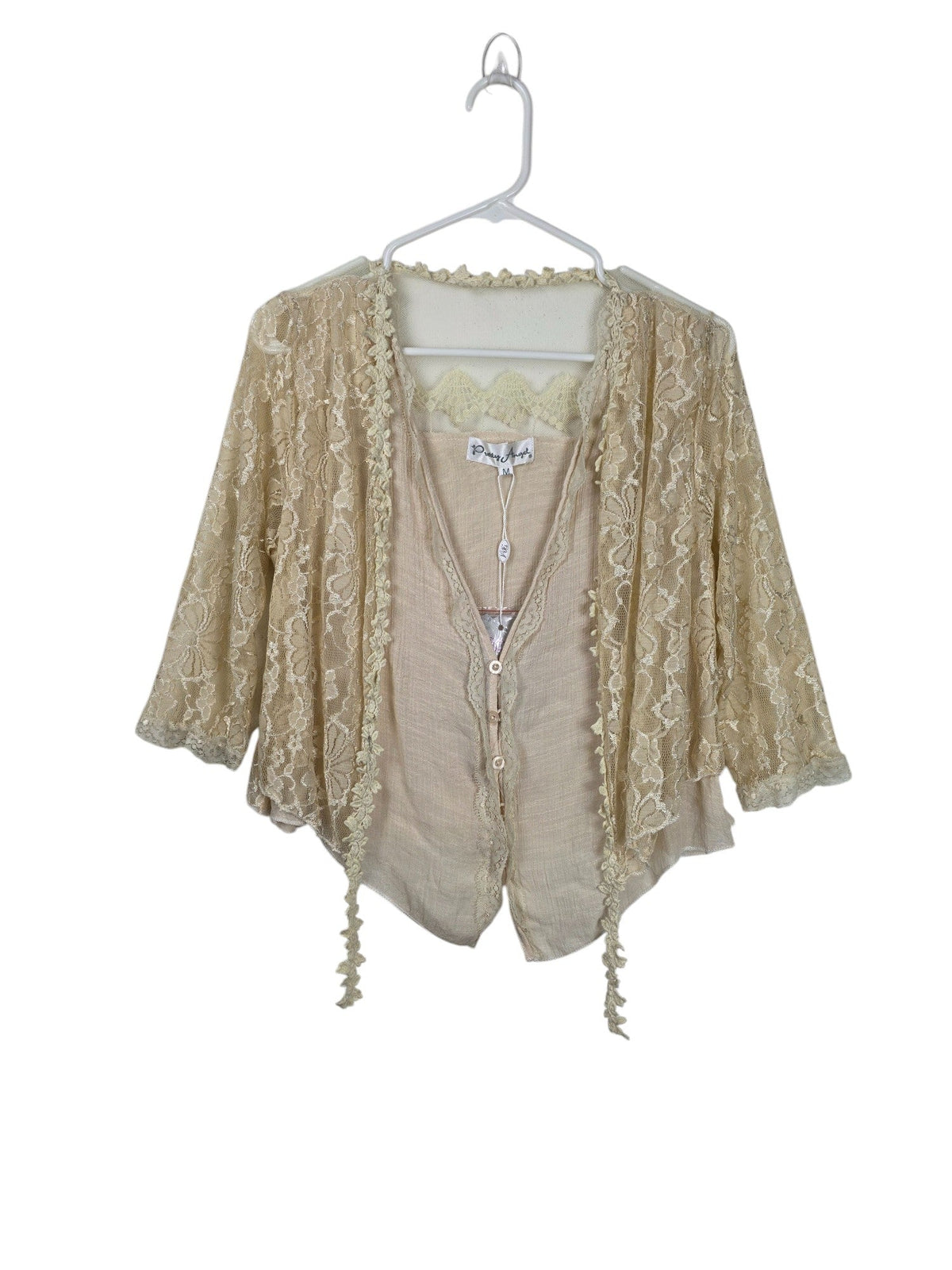 Unexpectedly You Golden Hour – Lace Boho Cardigan Top